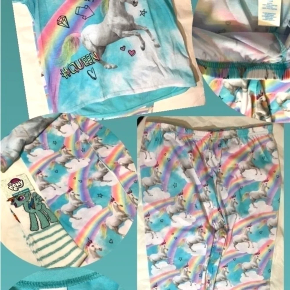 The Children's Place Sweet Vibes Queen Unicorn Pajama Set